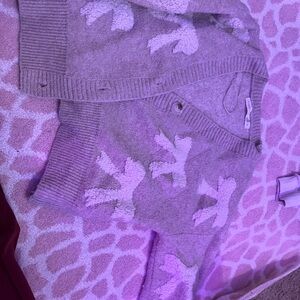 Altar'd State Gray Cardigan with White Accents